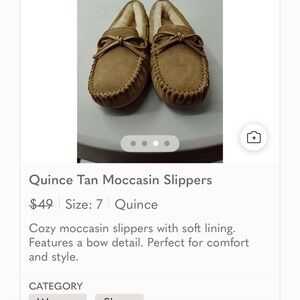 Quince Camel Moccasin Slippers